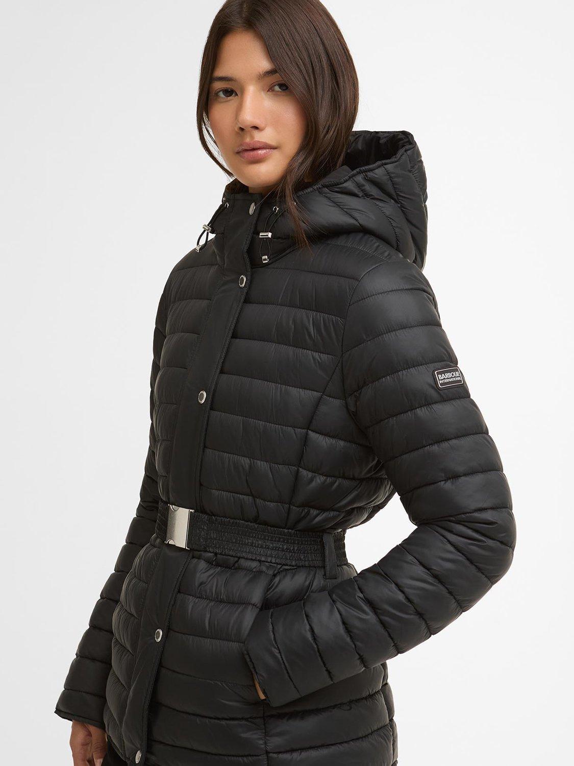 Product image 4 of 7, which shows Barbour International Jada Hooded Puffer Jacket, Black/Black, 8