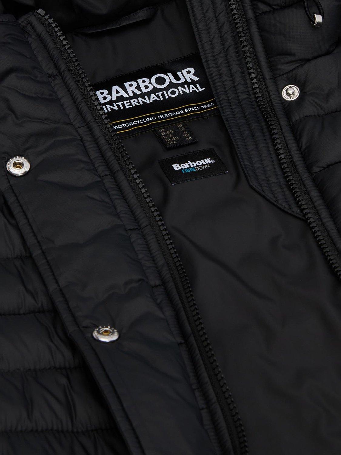 Product image 5 of 7, which shows Barbour International Jada Hooded Puffer Jacket, Black/Black, 8