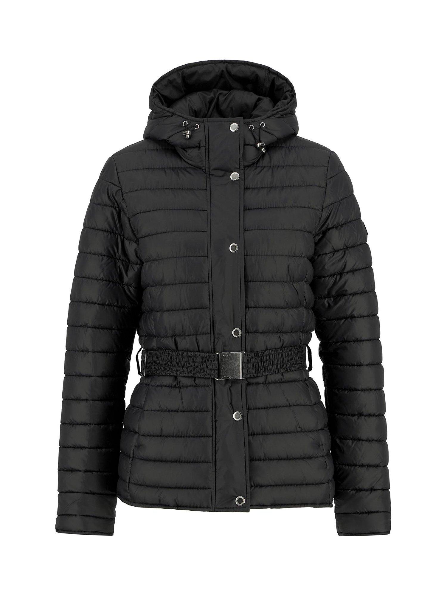 Product image 7 of 7, which shows Barbour International Jada Hooded Puffer Jacket, Black/Black, 8