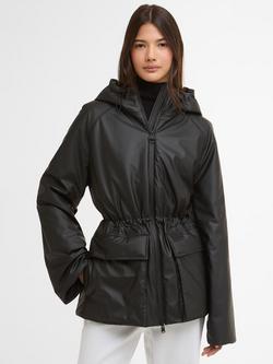 Barbour International Jourdaine Hooded Showerproof Jacket, Black, Black