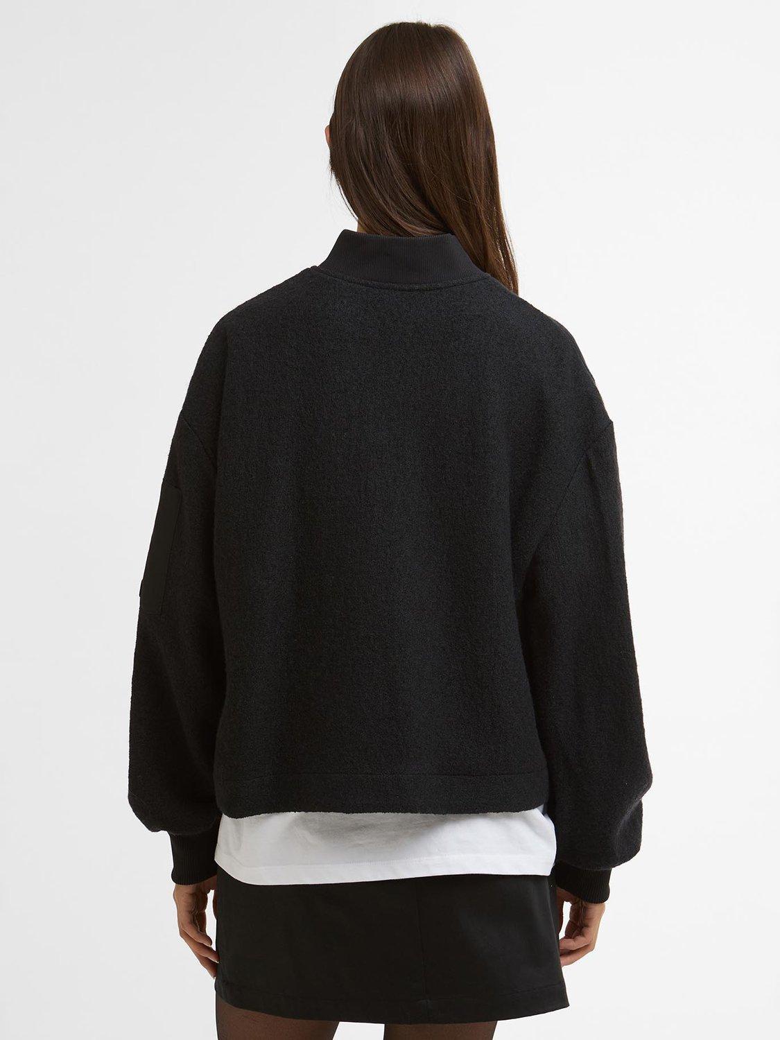 Product image 2 of 7, which shows Barbour International Monique Wool Blend Bomber Jacket, Black, 8