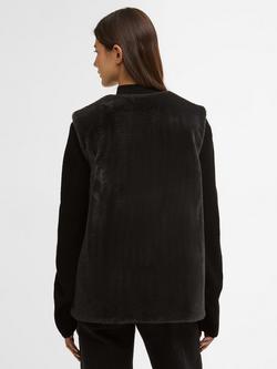 Barbour International Milan Faux Fur Gilet, Black - view 2, Black