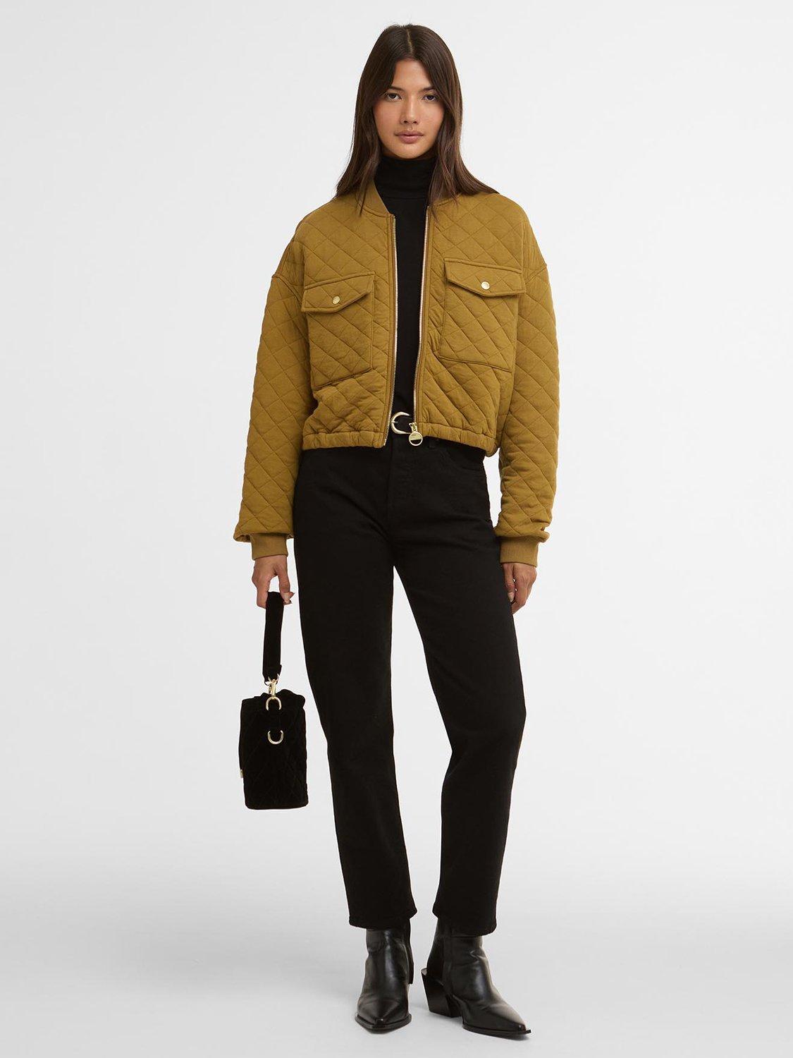 Product image 5 of 6, which shows Barbour International Katya Sweatshirt Bomber Jacket, Antique Bronze, 8