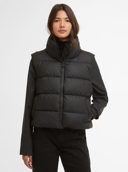 Barbour International Phoenix Funnel Neck Quilted Sweatshirt, Black, Black