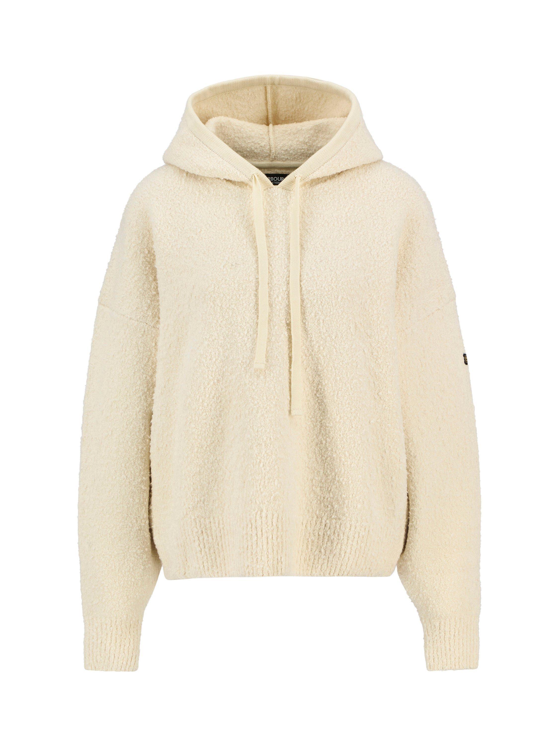 Product image 5 of 5, which shows Barbour International Katya Boucle Knitted Hoodie, Cloud, 8