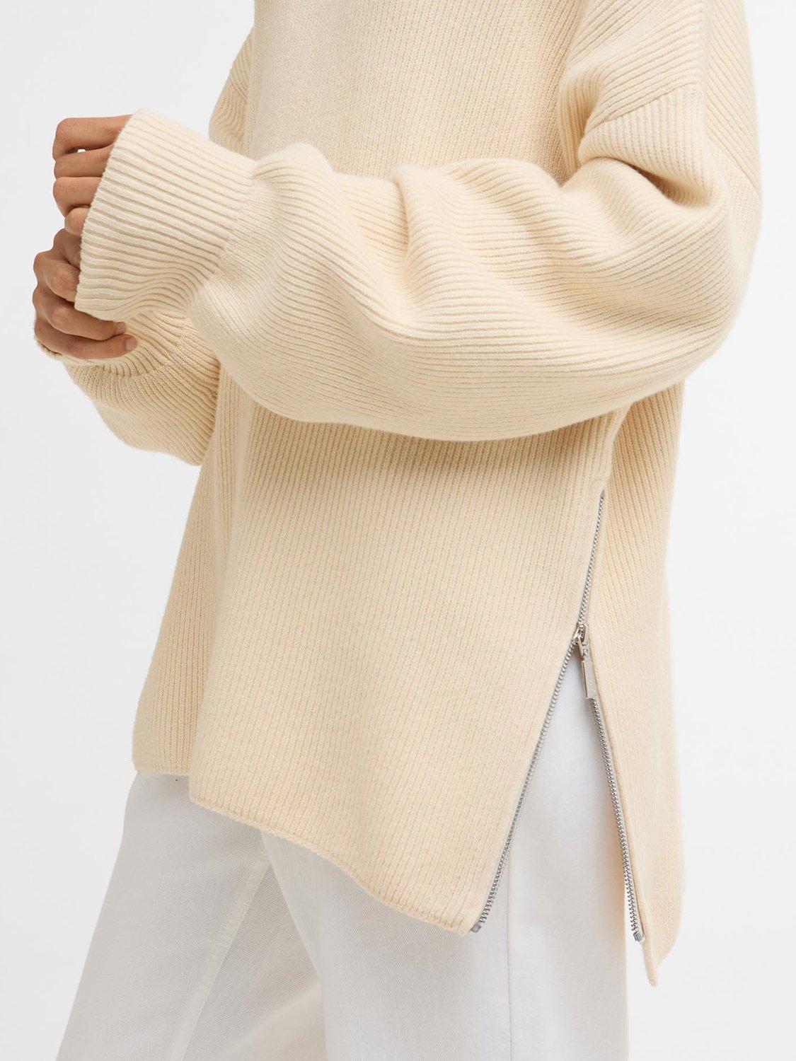 Product image 3 of 6, which shows Barbour International Tara Knitted Jumper, Bone White, 8