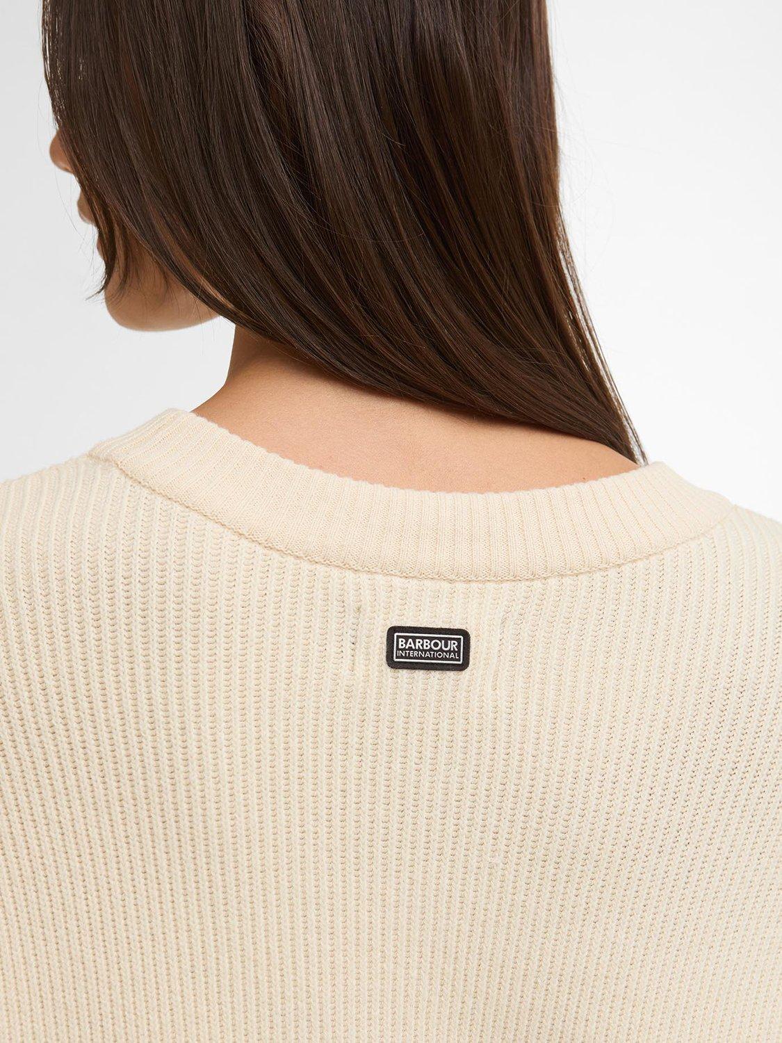 Product image 4 of 6, which shows Barbour International Tara Knitted Jumper, Bone White, 8