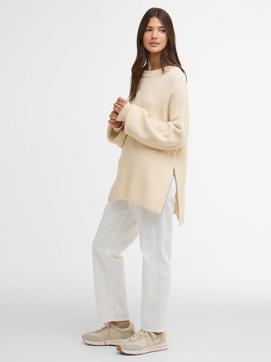 Product image 5 of 6, which shows Barbour International Tara Knitted Jumper, Bone White, 8
