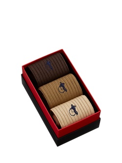London Sock Company Simply Sartorial Coffee Break Cotton Blend Socks, Pack of 3, Brown - view 2, Brown