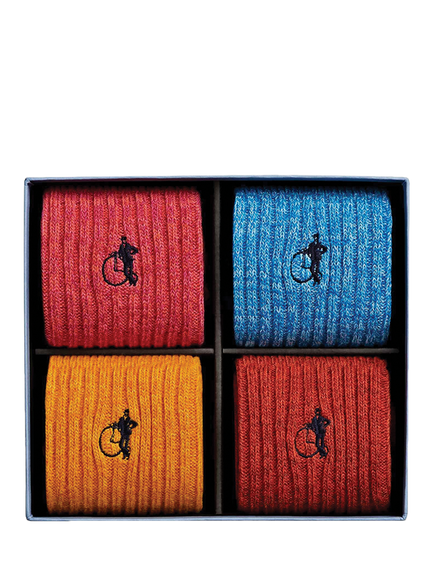 London Sock Company Richmond Collection Cotton Blend Socks, Pack of 4, Multi, Multi