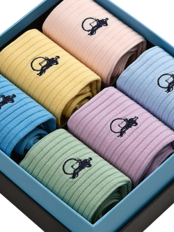 London Sock Company Simply Sartorial Pastel Cotton Blend Socks, Pack of 6, Multi - view 2, Multi