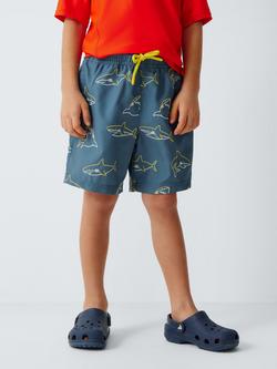 John Lewis Kids' Shark Swim Shorts, Navy, Navy
