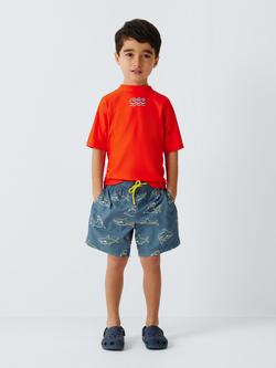 John Lewis Kids' Shark Swim Shorts, Navy - view 2, Navy