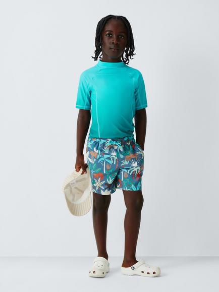 John Lewis Kids' Tropics Swim Shorts, Multi - view 2, Multi