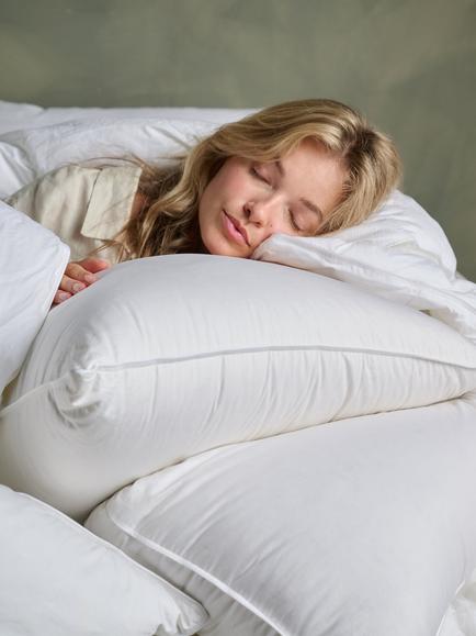 Bedfolk Down Square Pillow, Medium - view 2, White