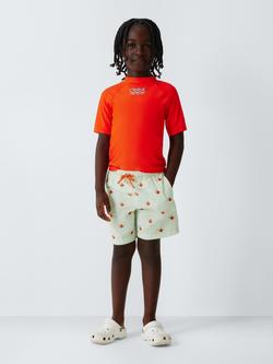John Lewis Kids' Crab Swim Shorts, Green - view 2, Green