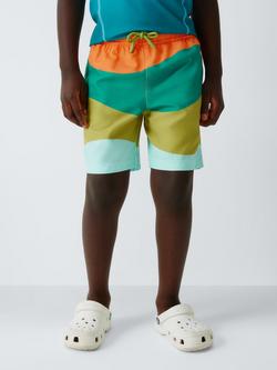 John Lewis Kids' Colour Block Swim Shorts, Multi, Multi
