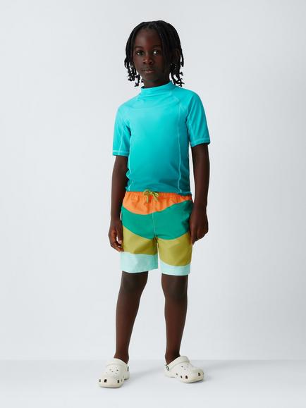 John Lewis Kids' Colour Block Swim Shorts, Multi - view 2, Multi