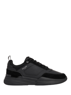 Mallet Radnor Leather Lace Up Trainers, Triple Black