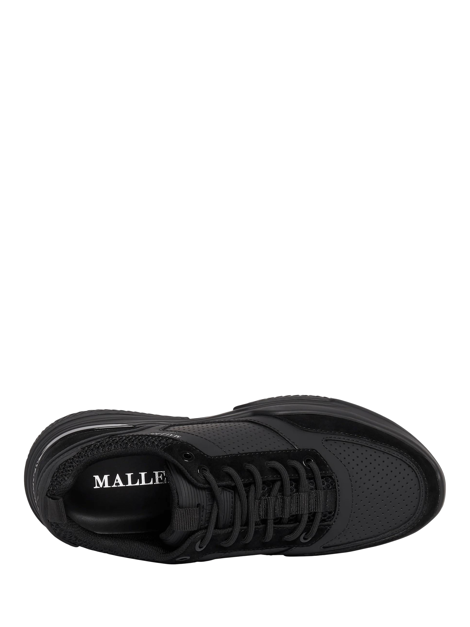 Product image 4 of 5, which shows Mallet Radnor Leather Lace Up Trainers, Triple Black, 12