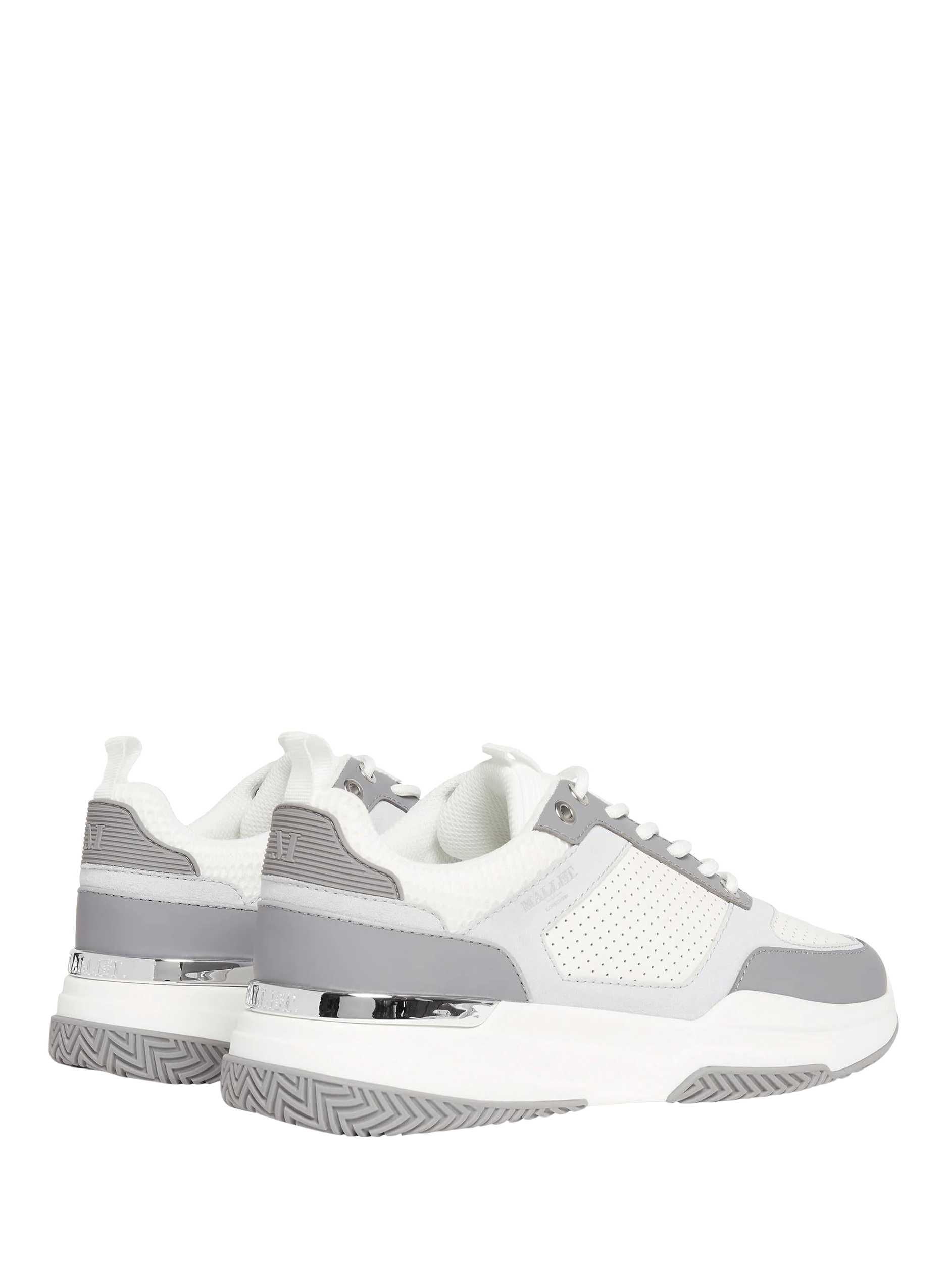 Product image 3 of 5, which shows Mallet Radnor Leather Lace Up Trainers, Grey, 5