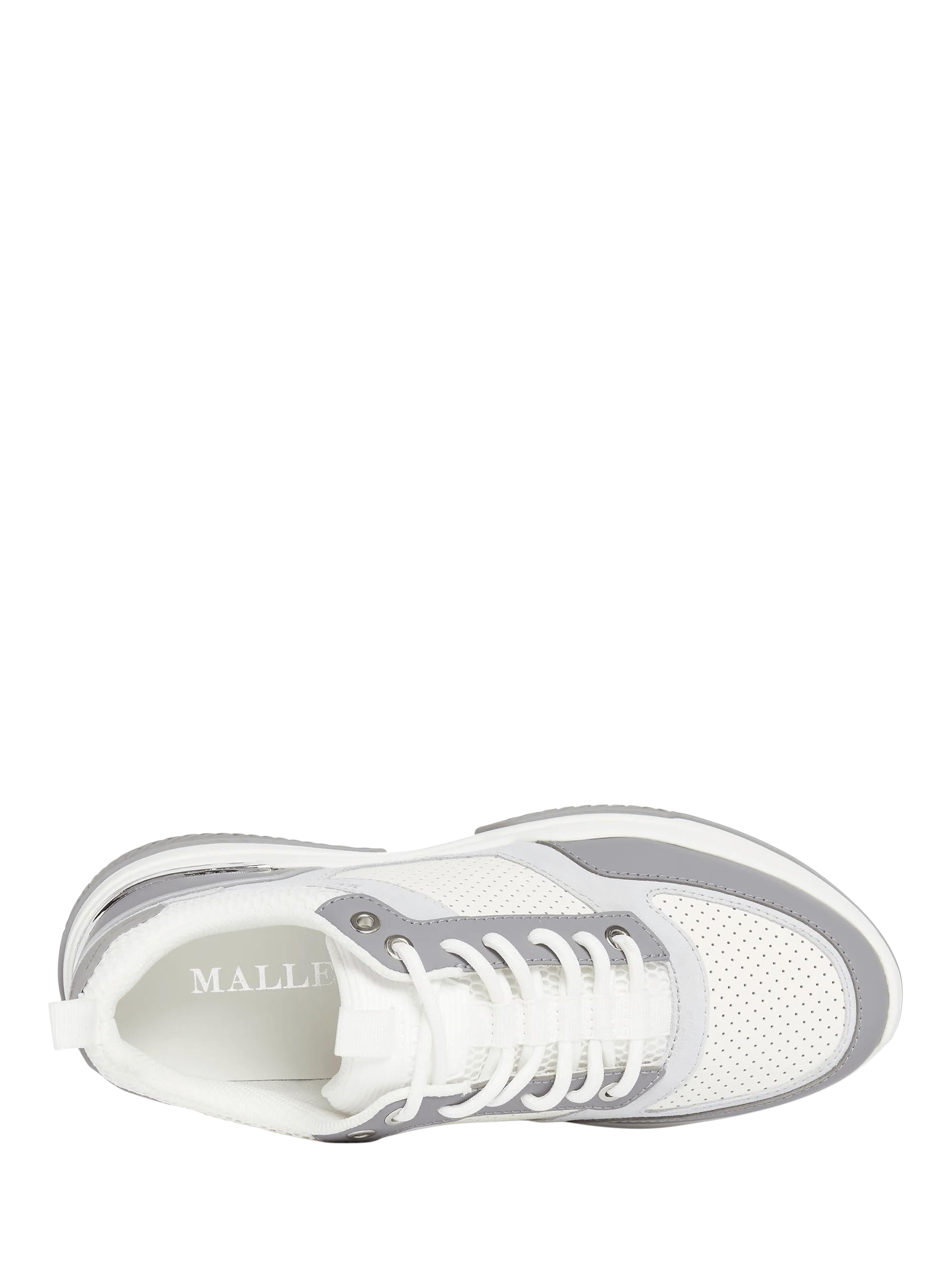 Product image 4 of 5, which shows Mallet Radnor Leather Lace Up Trainers, Grey, 5