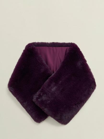 Hobbs Christie Faux Fur Scarf, Malbec Purple