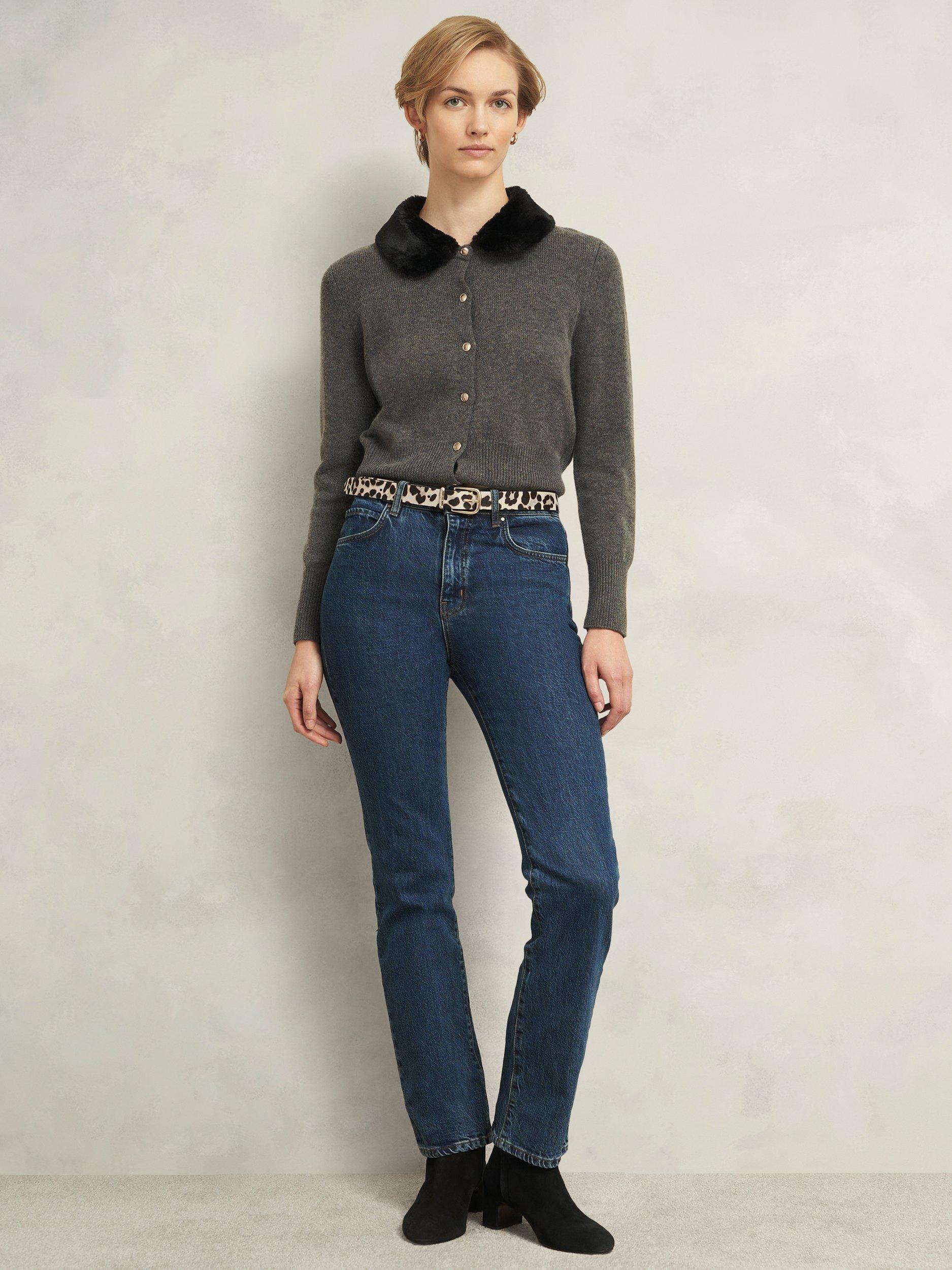 Product image 2 of 5, which shows Hobbs Nima Leopard Print Leather Belt, Multi, L