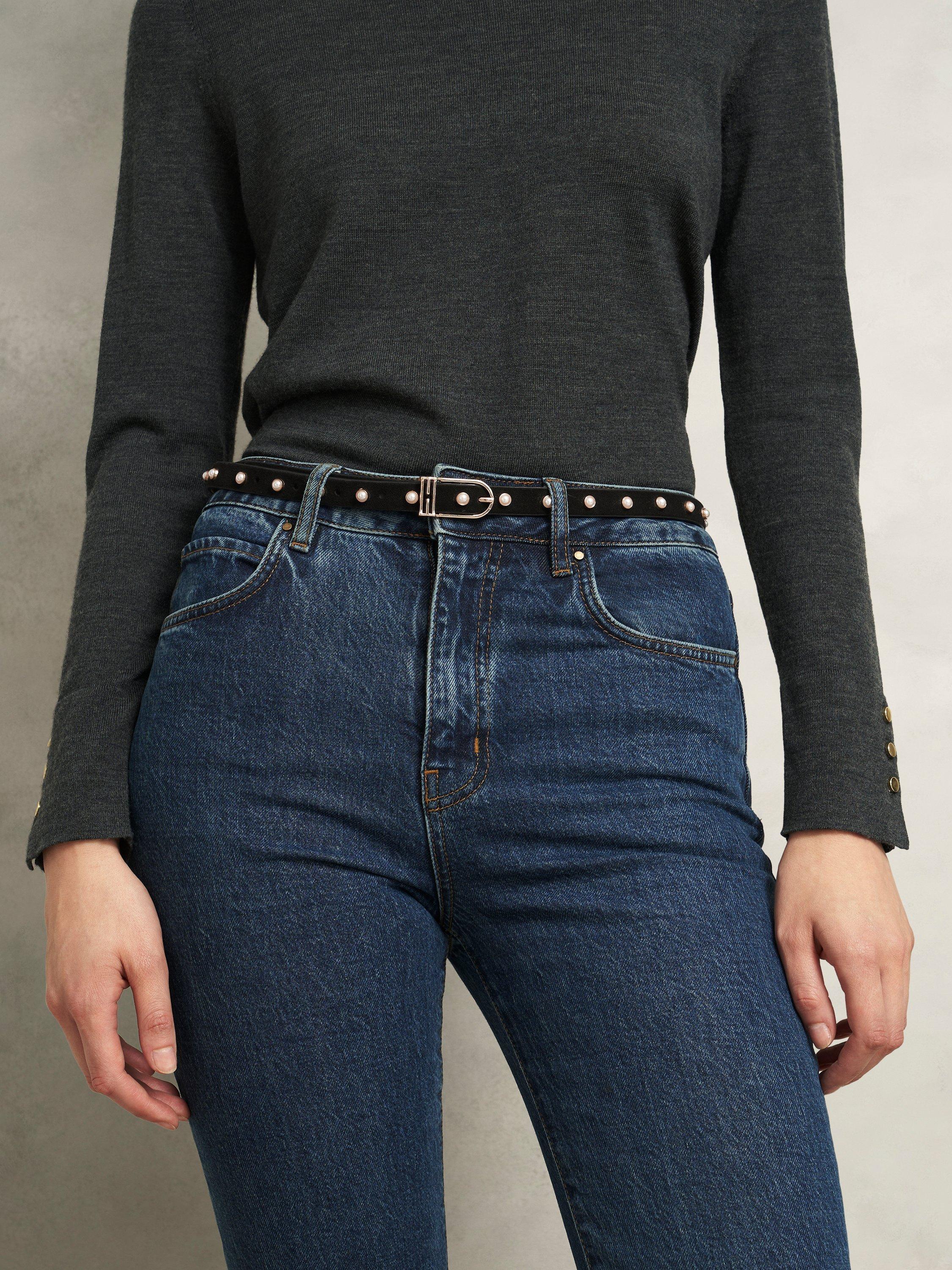 Product image 4 of 5, which shows Hobbs Frederica Pearl Belt, Black, S