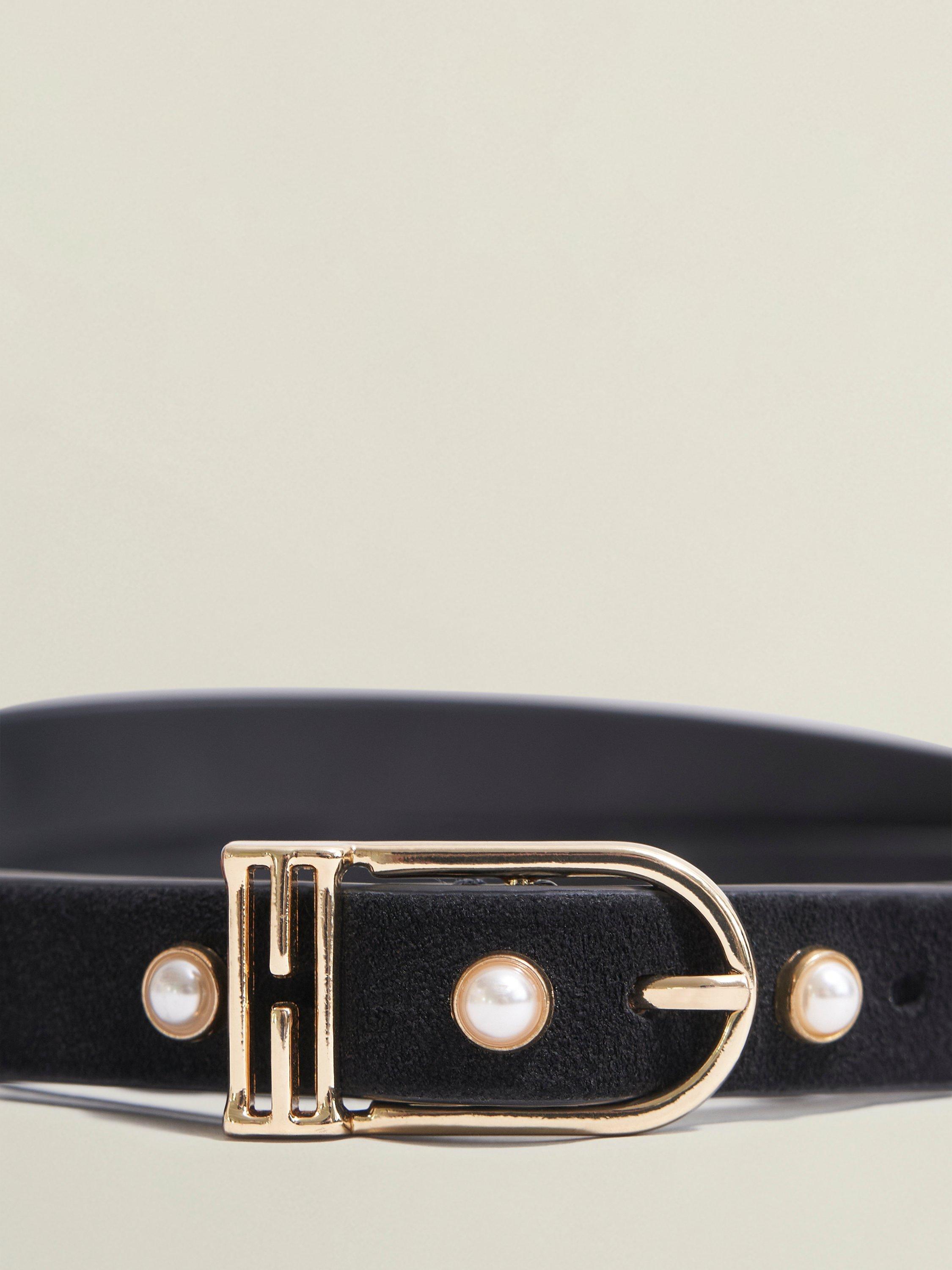 Product image 5 of 5, which shows Hobbs Frederica Pearl Belt, Black, S