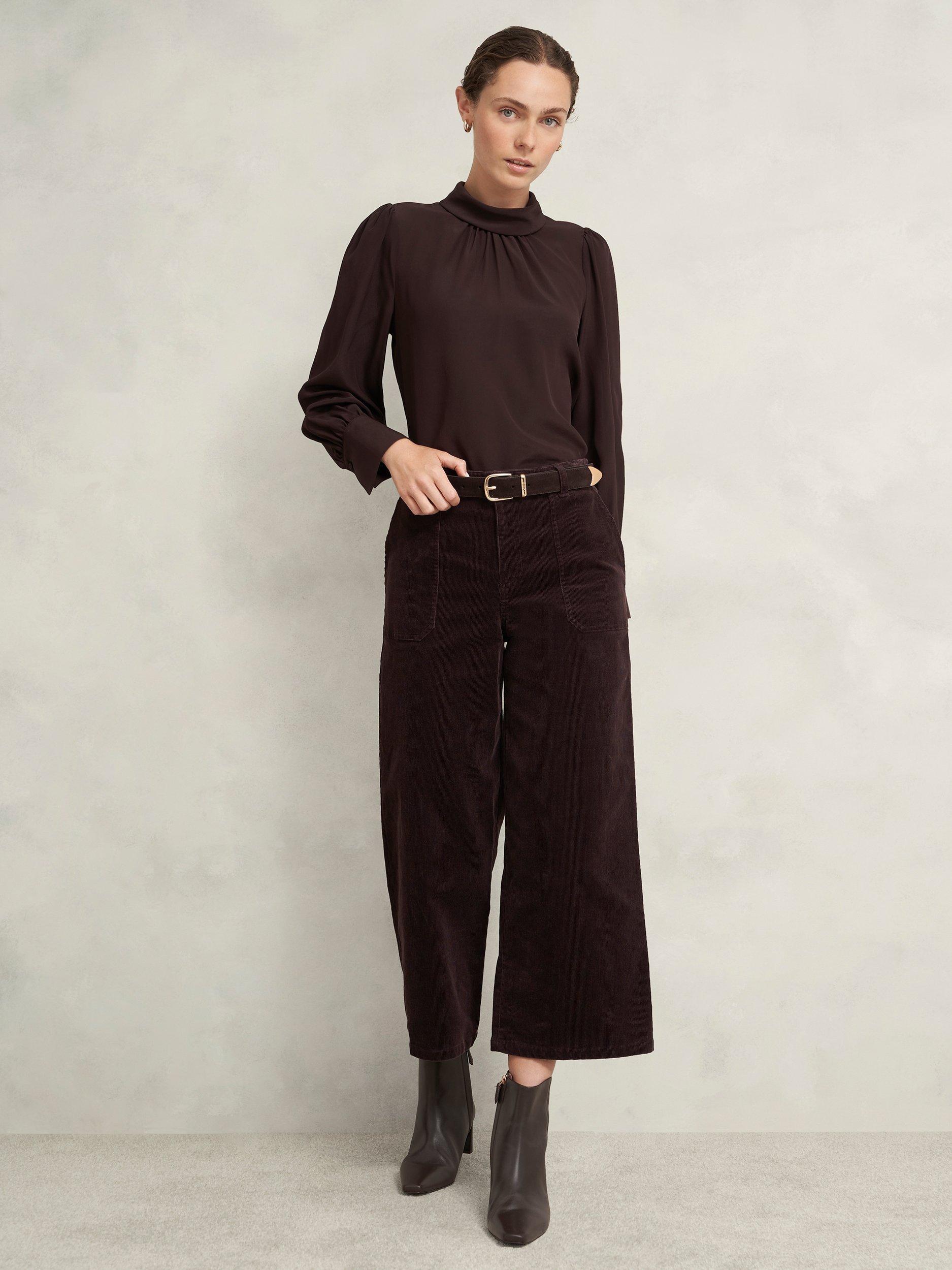 Product image 3 of 4, which shows Hobbs Nima Pure Suede Belt, Chocolate Brown, L