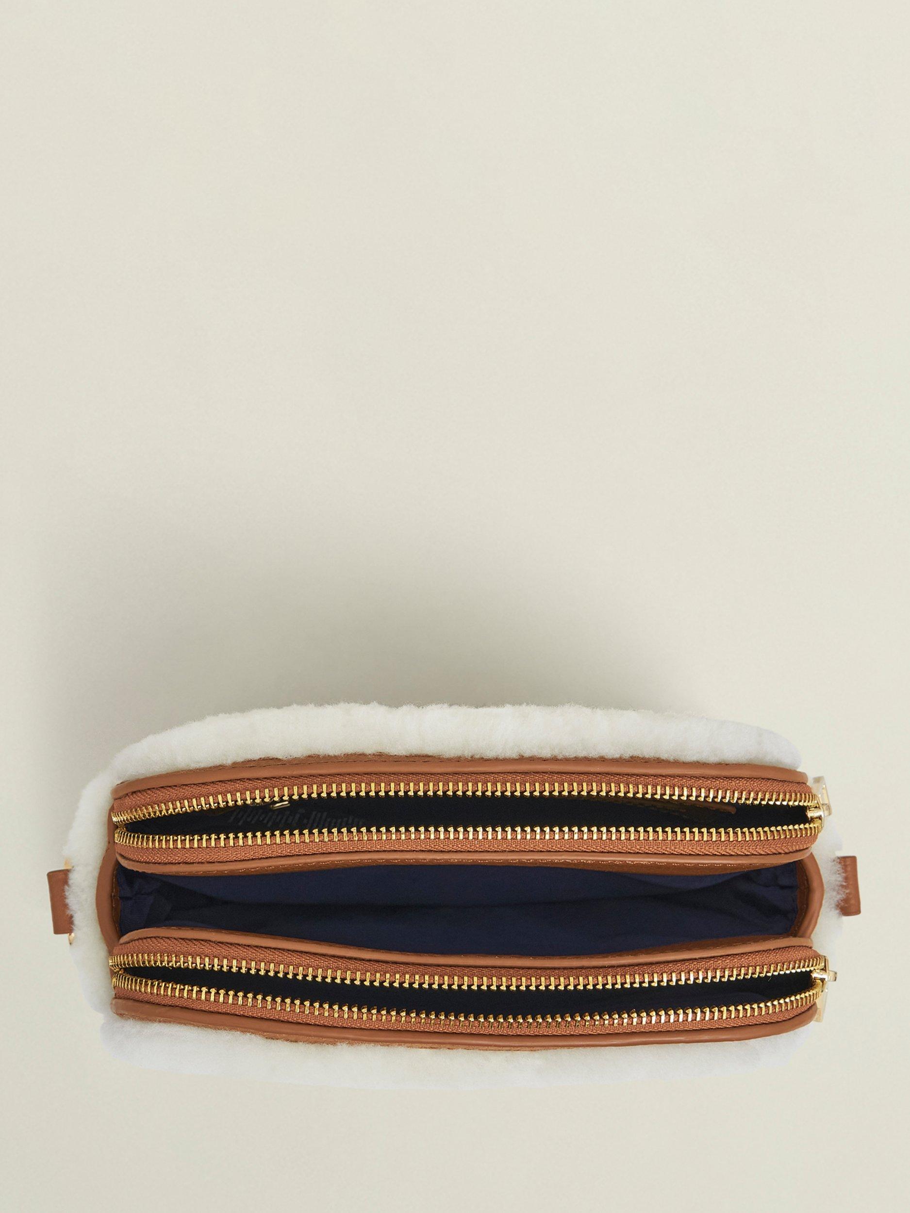 Product image 4 of 4, which shows Hobbs Carlton Shearling Bag, Tan