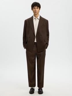 Selected Tailored Double Breasted Blazer, Delicioso Brown - view 2, Delicioso Brown