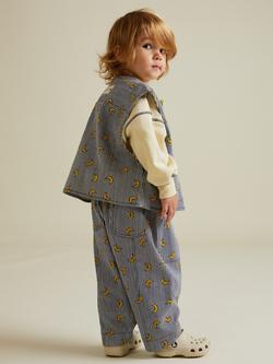 Claude & Co Kids' Rumi Cotton Stripe Moon Gilet - view 2, Navy