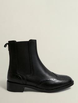 Hobbs Genevieve Leather Chelsea Boots, Black, Black