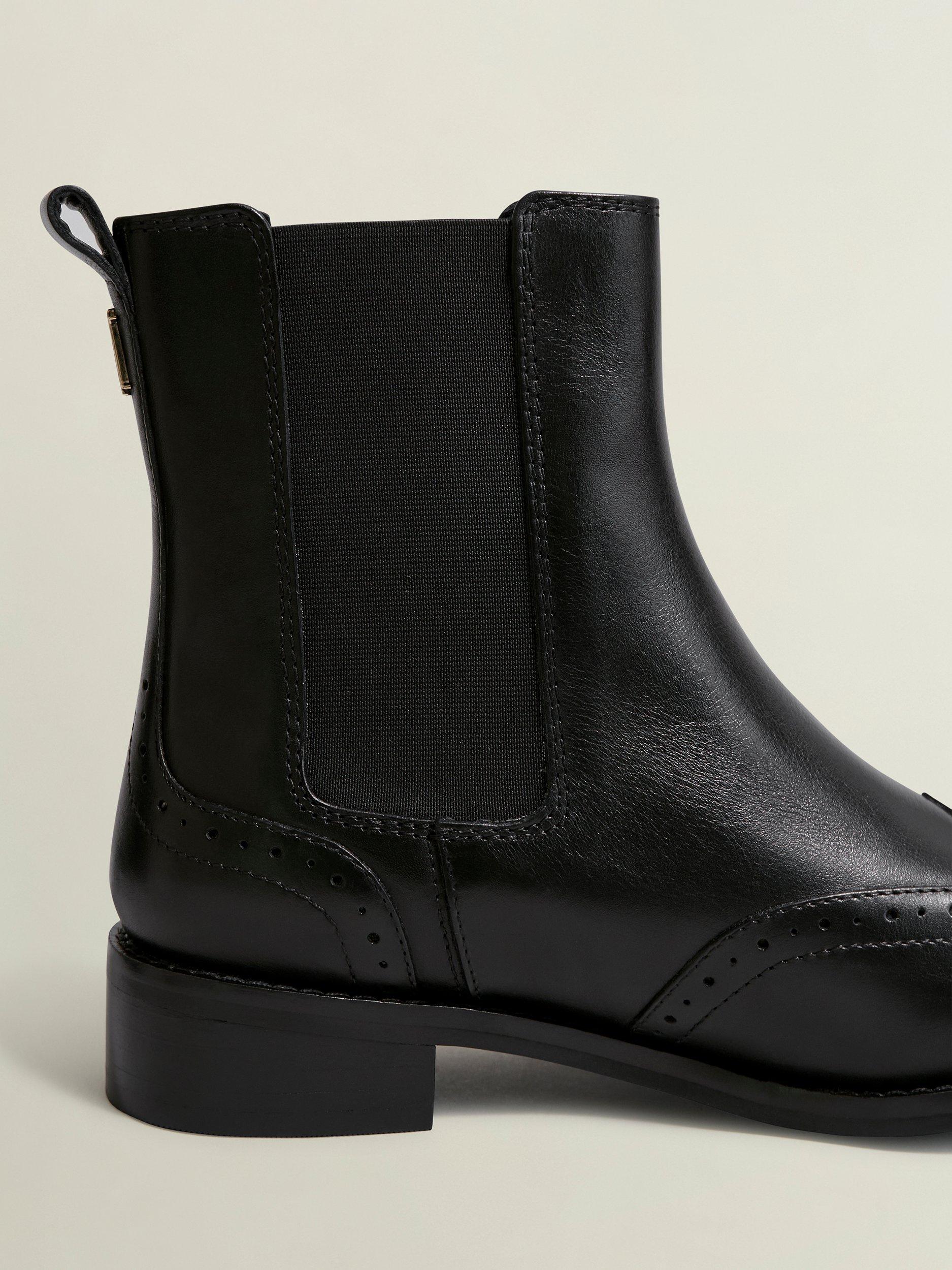 Product image 4 of 6, which shows Hobbs Genevieve Leather Chelsea Boots, Black, 4