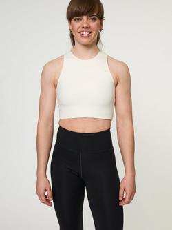 Girlfriend Collective Dylan High Neck Tank Sports Bra, Ivory, Ivory