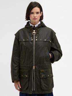 Barbour Aberford Waxed Jacket, Olive/Ancient Tartan, Olive/Ancient Tartn