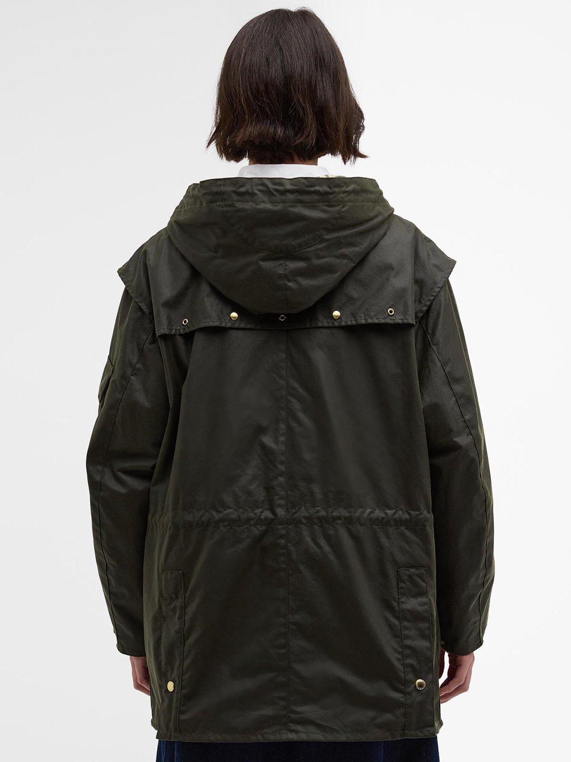 Product image 2 of 11, which shows Barbour Aberford Waxed Jacket, Olive/Ancient Tartn, 8