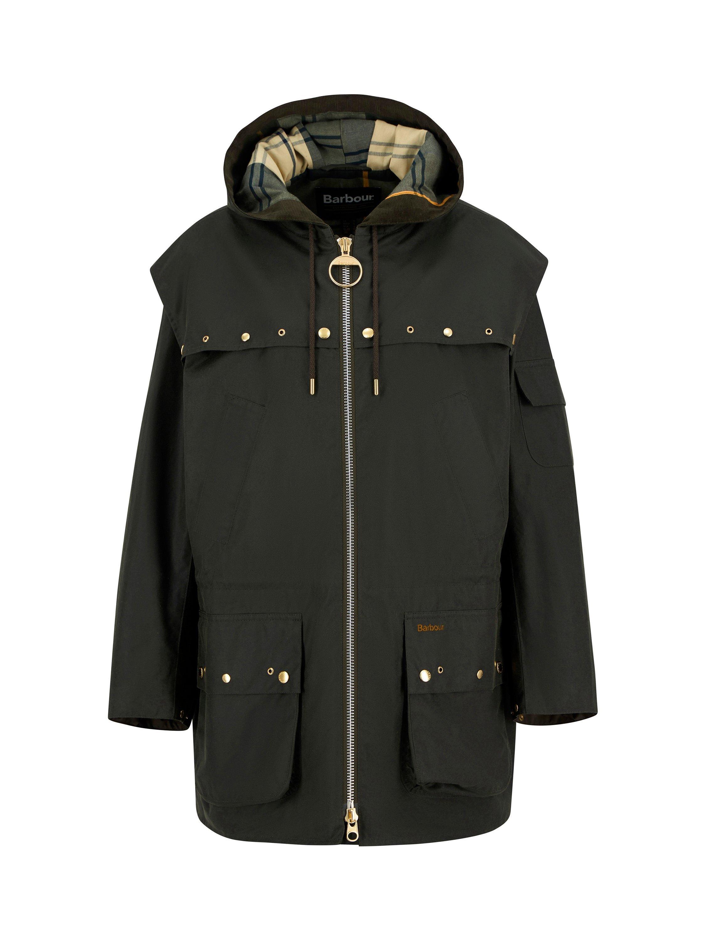 Product image 6 of 11, which shows Barbour Aberford Waxed Jacket, Olive/Ancient Tartn, 8