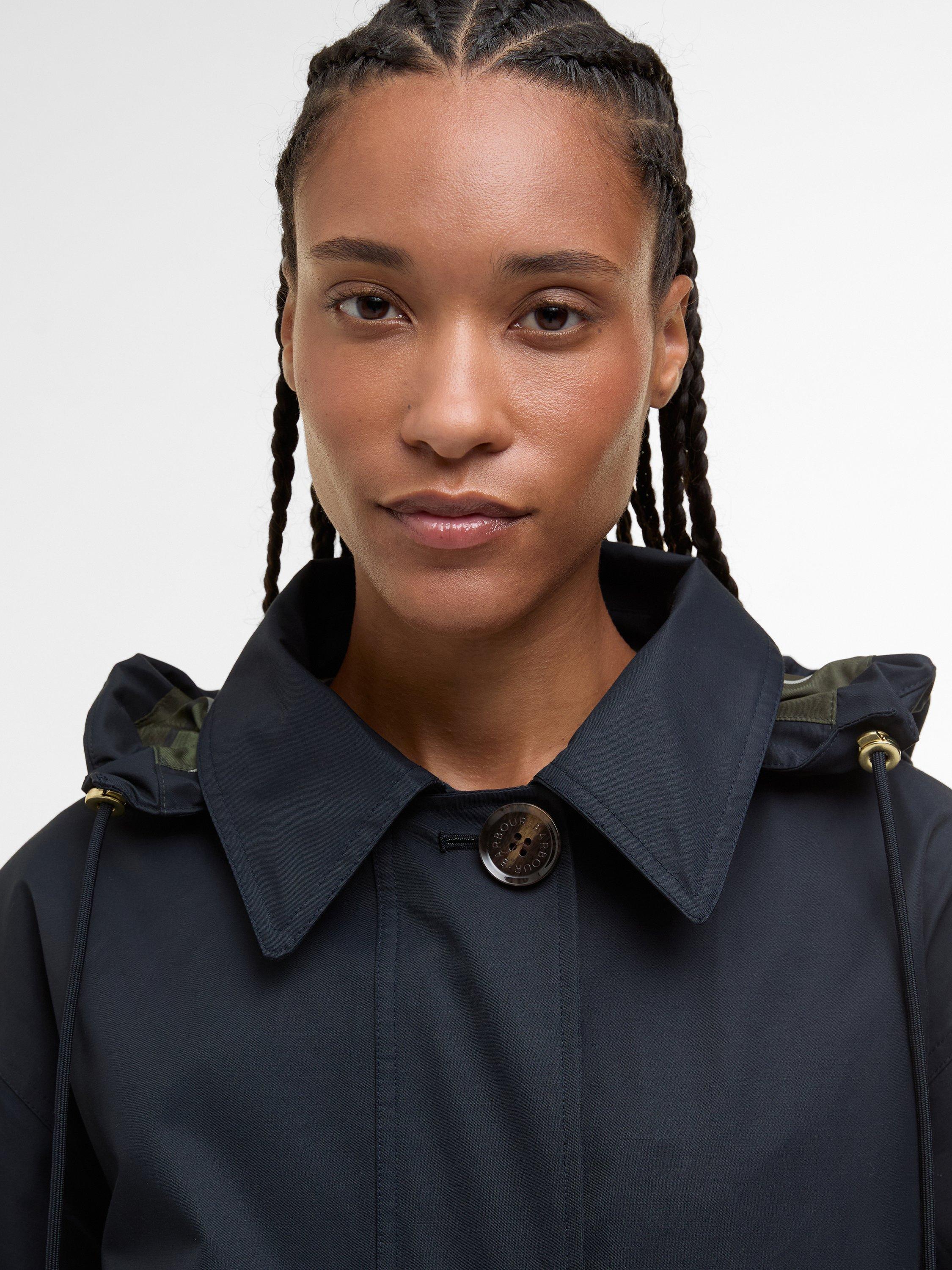 Product image 3 of 11, which shows Barbour Bronagh Waterproof Jacket, Navy/Ancient Poplar, 8