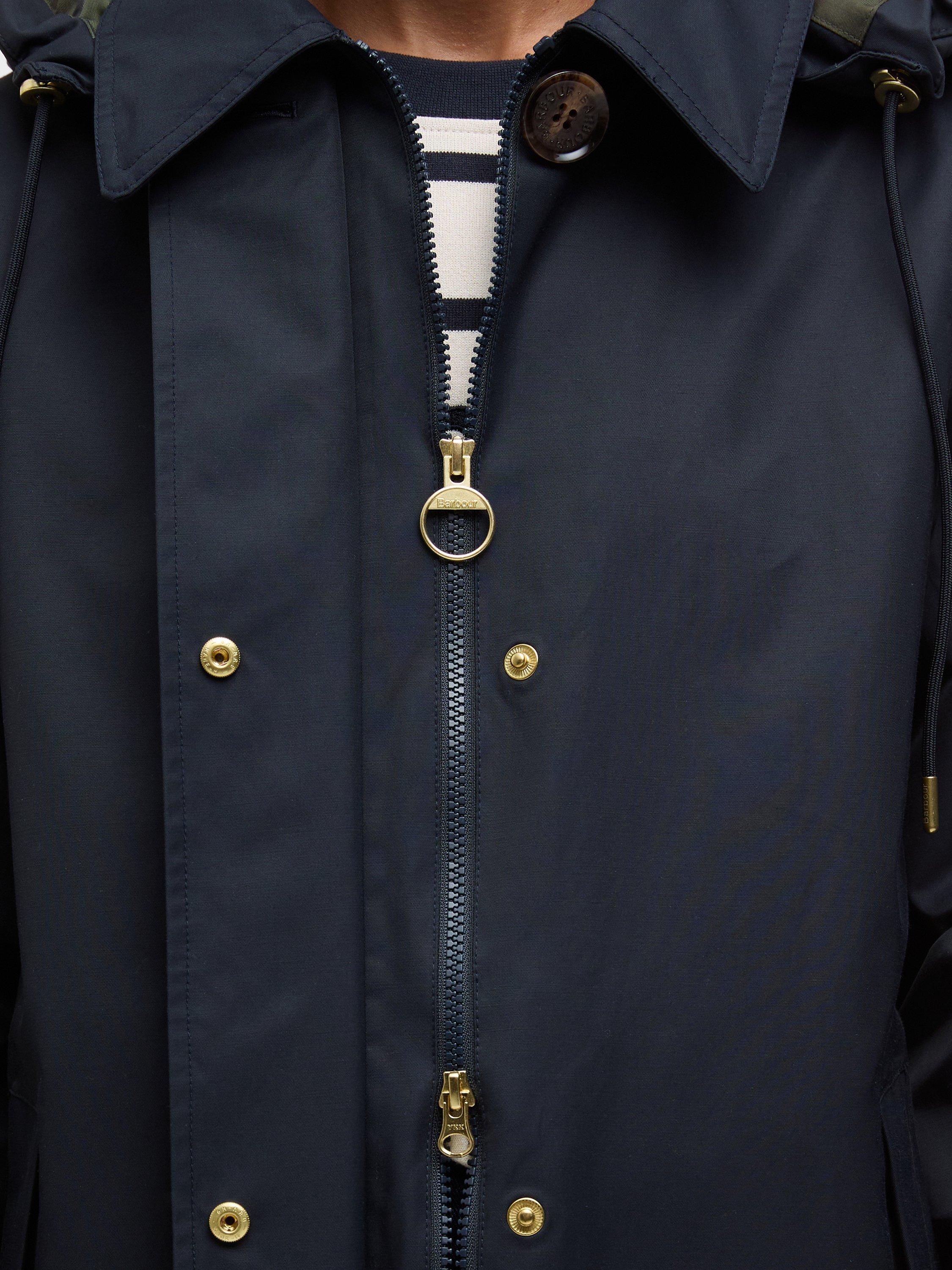 Product image 5 of 11, which shows Barbour Bronagh Waterproof Jacket, Navy/Ancient Poplar, 8