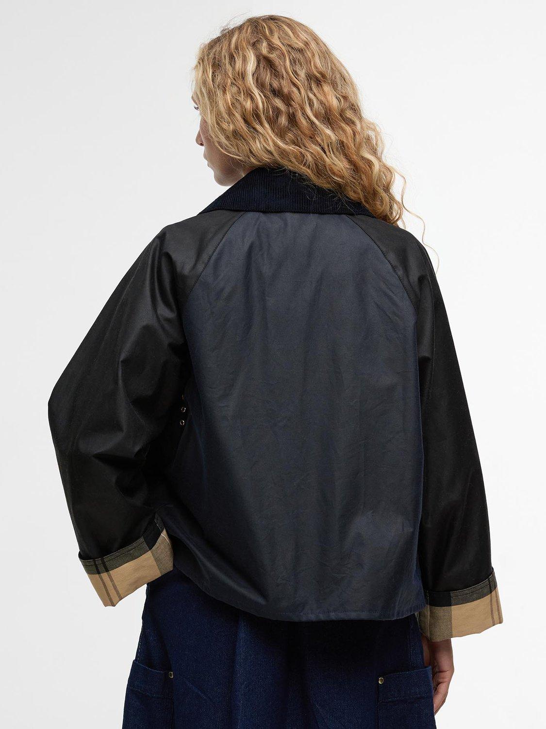 Product image 2 of 7, which shows Barbour Kearton Waxed Jacket, Navy/Black, 8