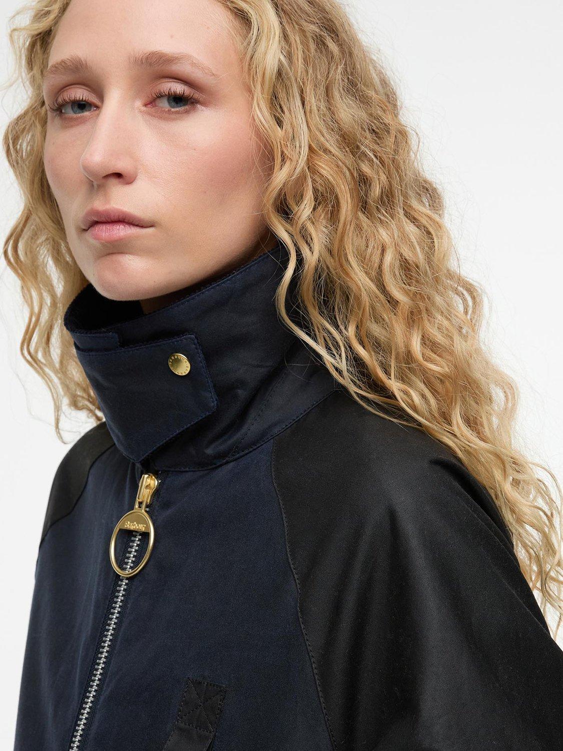 Product image 3 of 7, which shows Barbour Kearton Waxed Jacket, Navy/Black, 8