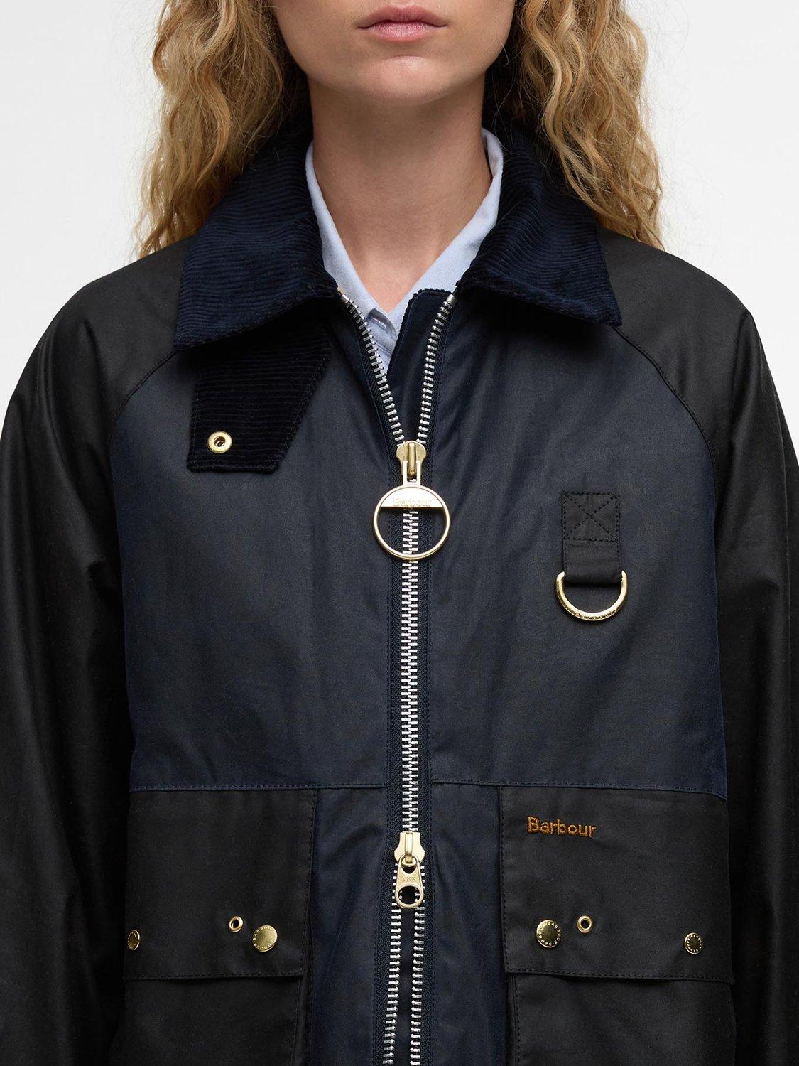 Product image 4 of 7, which shows Barbour Kearton Waxed Jacket, Navy/Black, 8