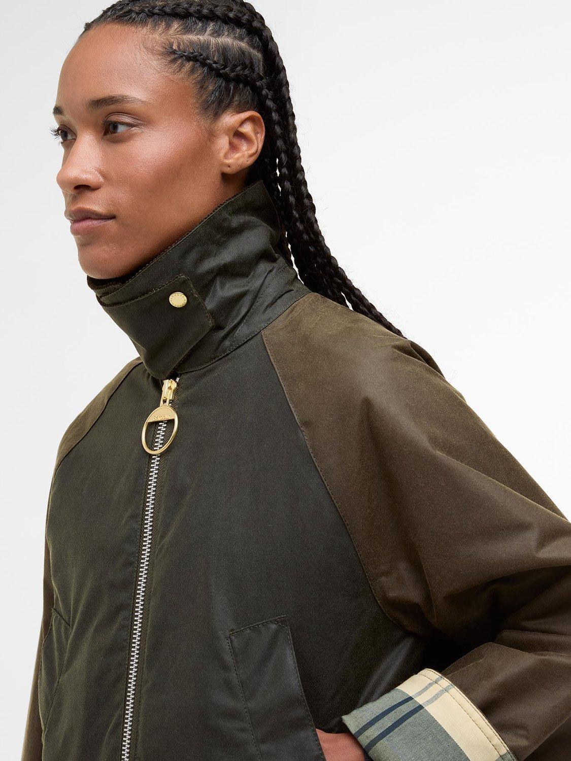 Product image 3 of 7, which shows Barbour Kettlewell Waxed Jacket, Olive/Beech/Tartan, 8