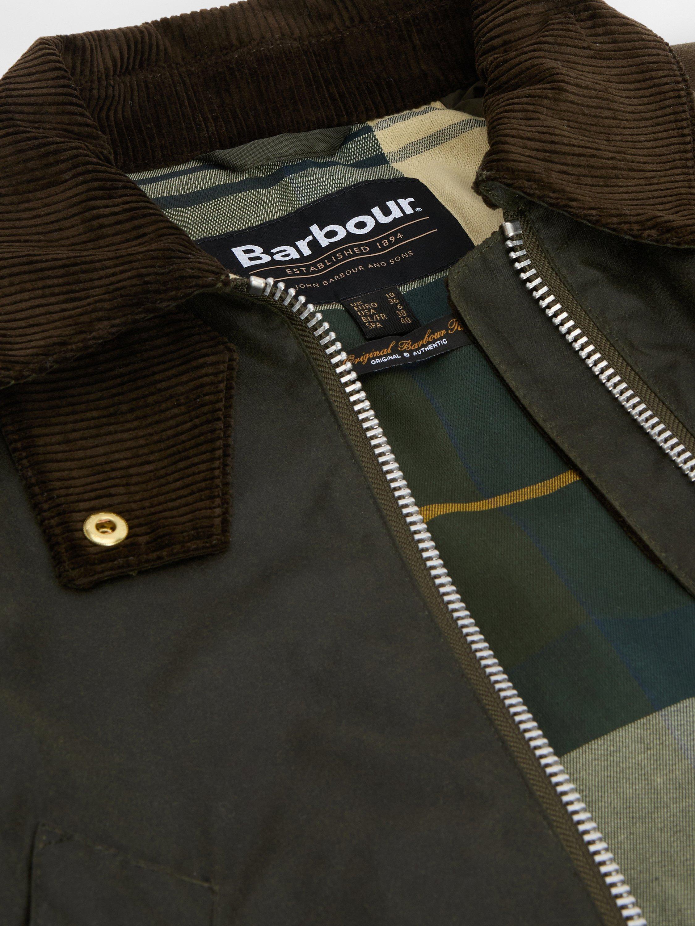Product image 5 of 7, which shows Barbour Kettlewell Waxed Jacket, Olive/Beech/Tartan, 8