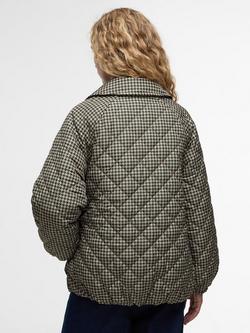 Barbour Laoise Check Quilted Jacket, Sage/Sand - view 2, Sage/Sand