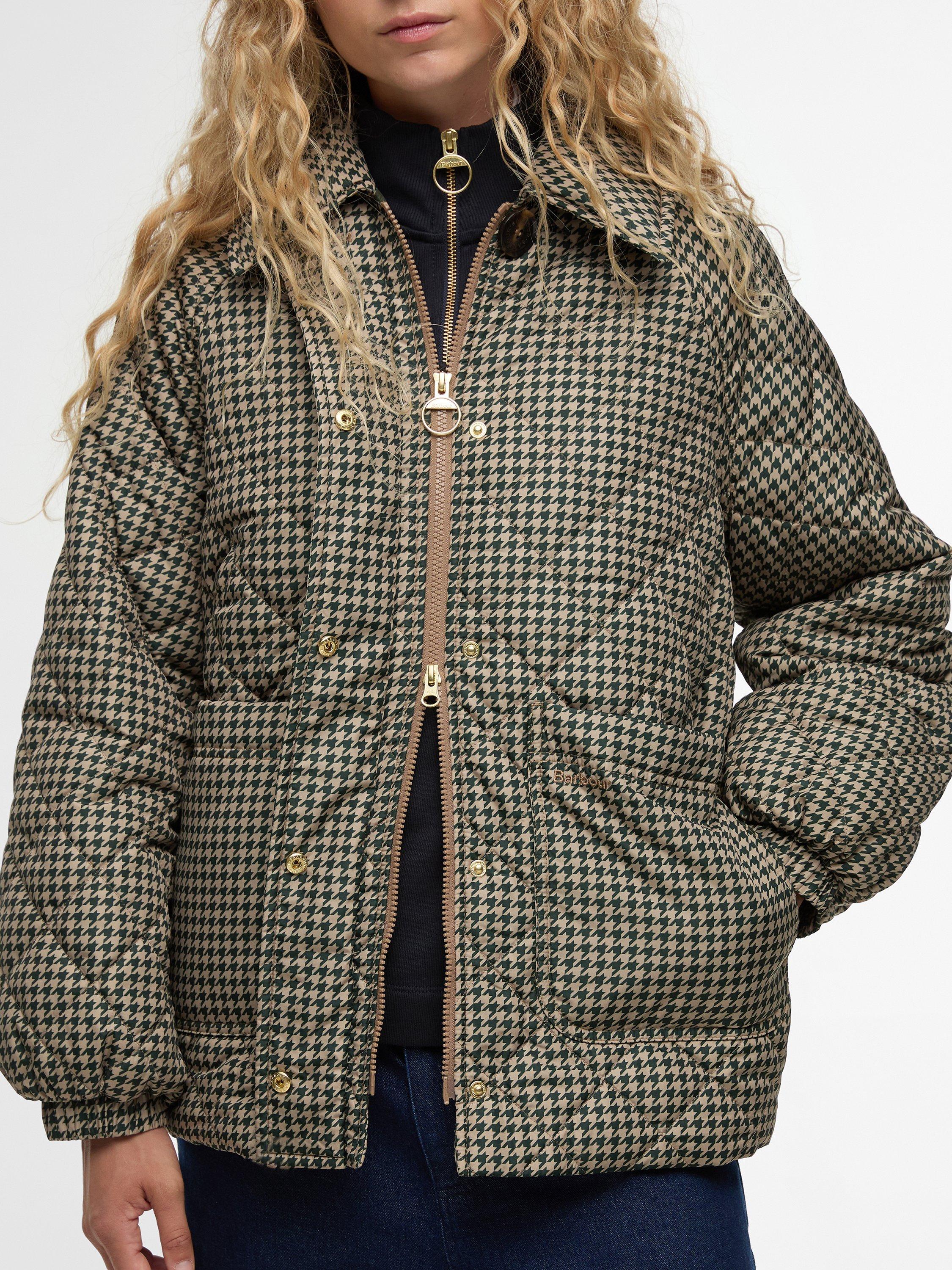 Product image 4 of 7, which shows Barbour Laoise Check Quilted Jacket, Sage/Sand, 8