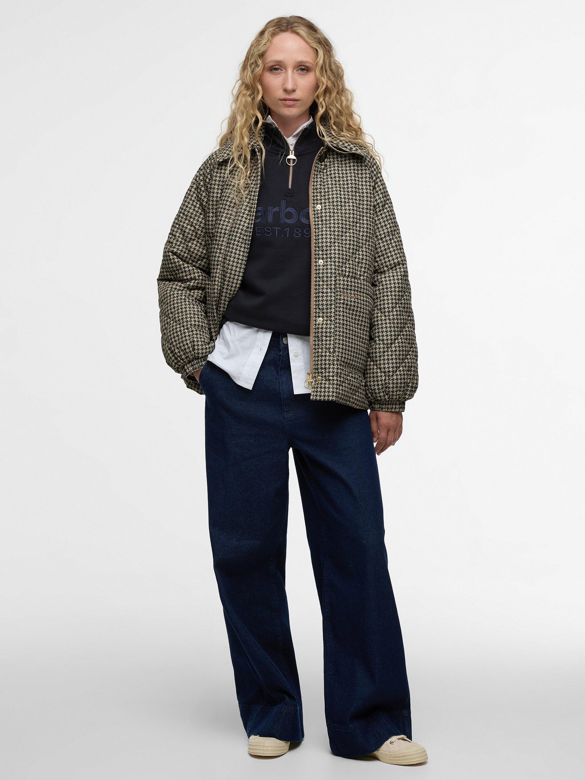 Product image 6 of 7, which shows Barbour Laoise Check Quilted Jacket, Sage/Sand, 8
